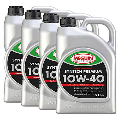 Motoröl megol Syntech Premium SAE 10W-40 Meguin 4 X 5 Liter für Mercedes Opel