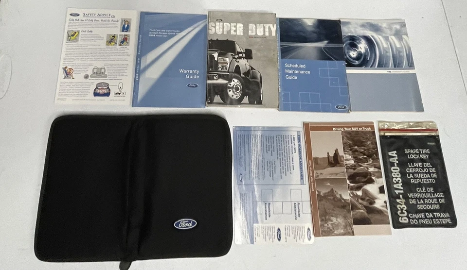 Ford F Super Duty 2008 juego manual del propietario 08 guía F250 F350 con estuche diésel Foto 2 de 4