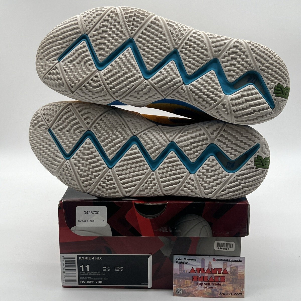 Size 11 - Nike Kyrie 4 Kix - Blue White Yellow (BV0425-700) Brand