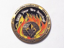 2008 Wildcoin - Keep Your Fire Burning - Ant. Gold Finish - Unactivated Geocoin