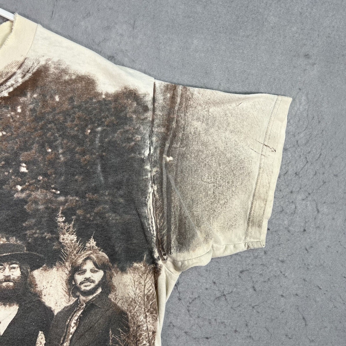 Vintage 90s The Beatles Band Strawberry Fields AOP T Shirt Adult 