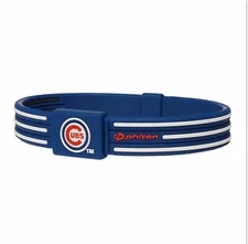 Chicago Cubs Phiten - Titanium Bracelet - Wristband S-Type - 6 3/4 inch