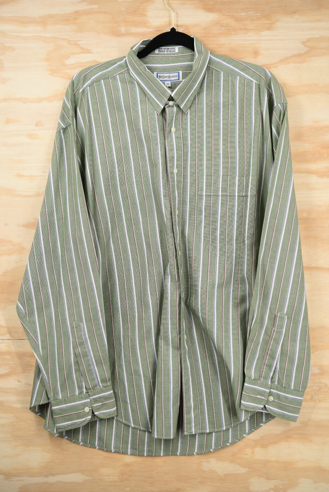 Abito Yves Saint Laurent a righe con bottoni uomo 17 5 34 35 camicia colletto a linguetta