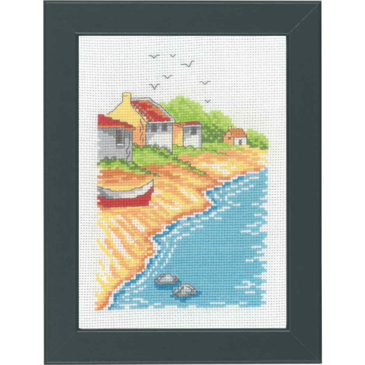 Permin counted cross stitch kit ""Beach House "", 13x18cm, DIY