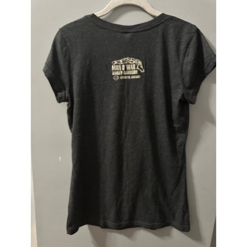 Harley Davidson top with brass studs outlining Celtic cross size small - Picture 5 of 6