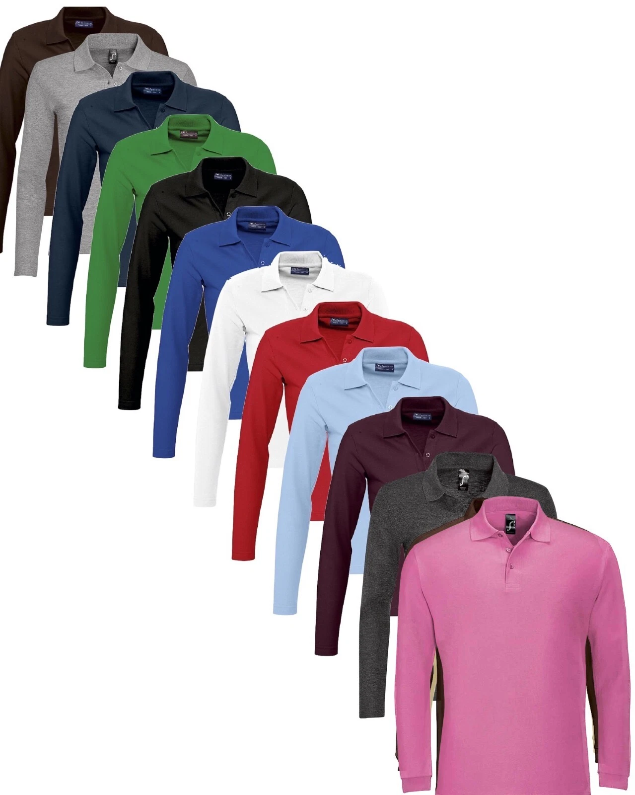 SOLs Mens Mans Plain Cotton Long Sleeve Pique Polo Shirt - No Logo S-3XL
Opens in a new window or ta