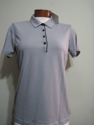 EP Pro NY Ladies Small Black Geo stripe Golf Pickleball ;polo shirt NEW NWT