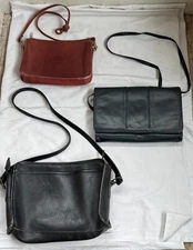 3 Vintage Leather Handbag Purse Lot Magid Attanasio