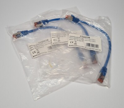 3x Tecline Patchkabel RJ45 S/FTP (PIMF) Cat 6 blau 25cm 715003B