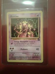 Pokemon 1995 vintage mewtwo promo card #14 with black star mint