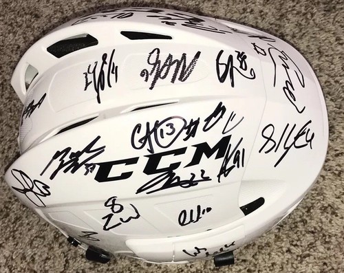 Columbus Blue Jackets Signed Team Hockey Helmet 2018 Cam Atkinson Nick Foligno - Picture 5 of 12
