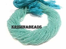 Aqua Chalcedony Round Faceted 2-2.5mm Gemstone Beads 13"inch 1 Strand