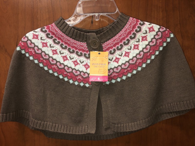 New Sonoma Girls Poncho Top New with tags Size 6