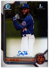 2022 Bowman Chrome Prospect Autographs SIMON JUAN #CPA-SJ New York Mets Auto 1st