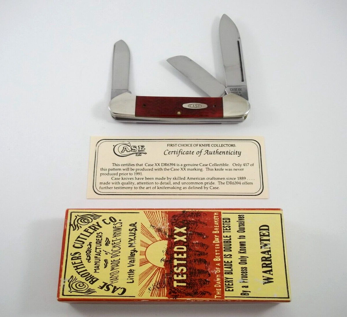 CASE CLASSIC XX Bradford, PA 19USA91 DR6394 Red Gunboat Canoe