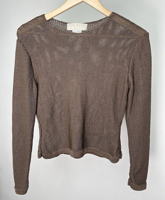 Brown Long sleeve 90's Light Sweater Knit Peri Basel Designs Sz L