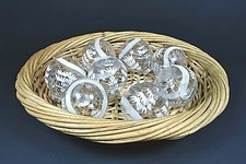 Clear Plastic Ornament Balls - Fillable Baubles w/Silver Painted Trees Eight (8)