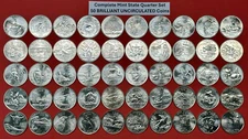 Complete Statehood State Quarters Set of 50 UNCIRCULATED Coins Mixture P&D Mint