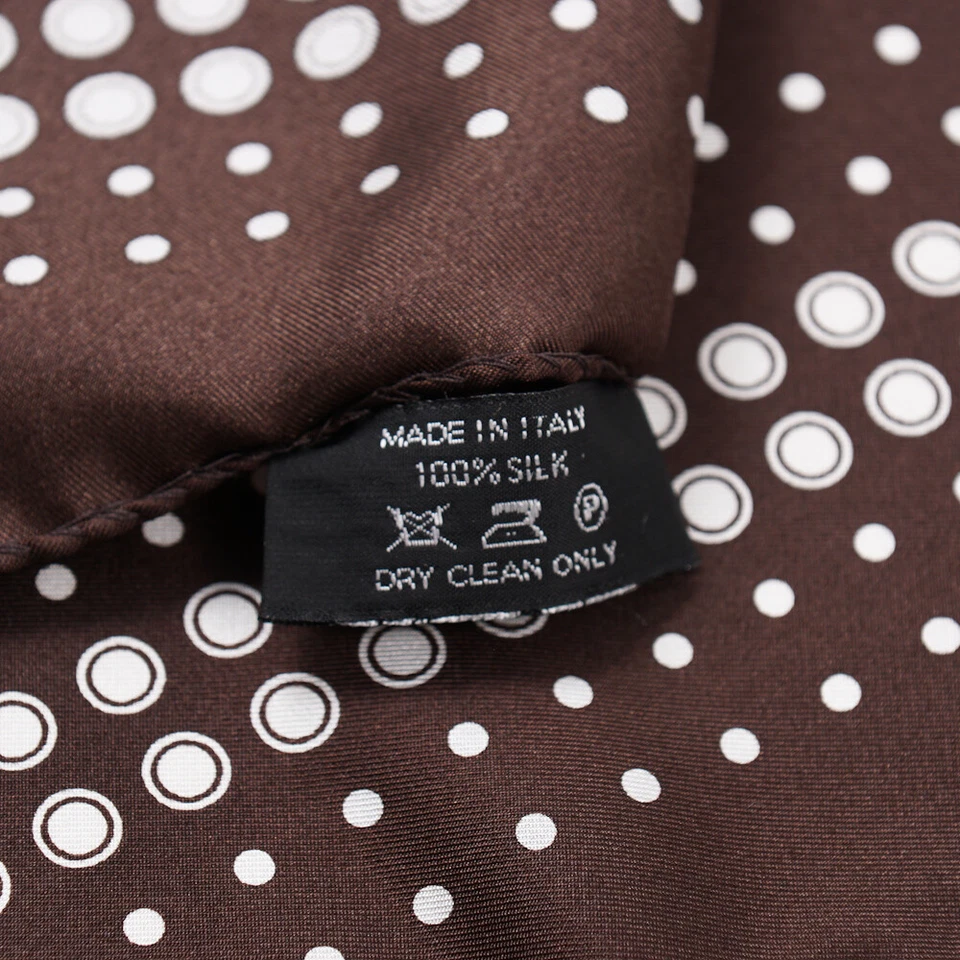 Nuevo $180 TOM FORD Pañuelo de Bolsillo de Seda Estampado de Punto Marrón y Blanco Chocolate Foto 4 de 4