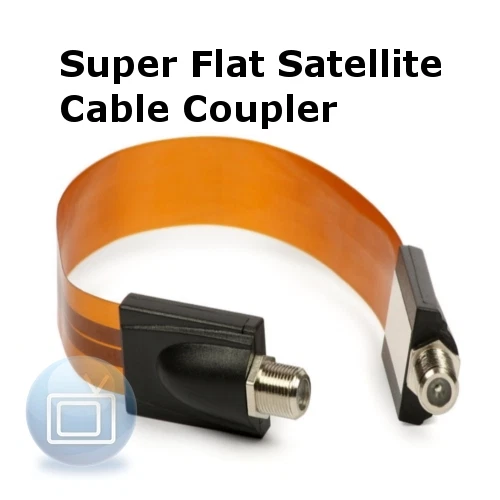 GENERIC Super Flat Satellite Window / Door Frame F-Connector Cable - F-Joiner, Coupler