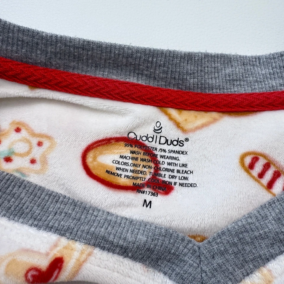 Cuddl Duds睡衣套装女式M象牙饼干假日圣诞休闲服 — 第 3/4 张图片