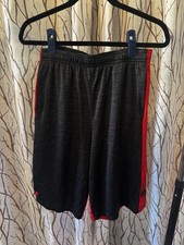 Under Armour Heatgear Shorts Heather Black Red Youth XL Loose