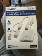 Vivitar Mobile SD  MicroSD Universal Card Reader USB-C Lightning   New