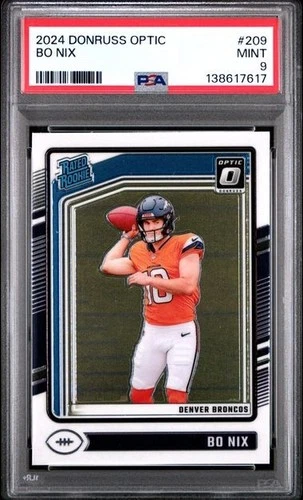 2024 DONRUSS OPTIC BO NIX RC RATED ROOKIE # 209 PSA 9 MINT DENVER BRONCOS