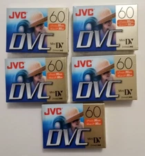 JVC Mini Video Cassette Tape DV DVC 60 Minute DVM60ME Lot of 5 NEW SEALED