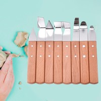 8-Teiliges Ton-Schnitzset Aus Edelstahl FüR Holzbearbeitung,
