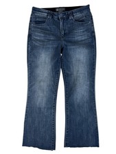 Democracy Medium Wash High-Rise Wide-Leg Boot Crop Denim Jeans Women's Read 8