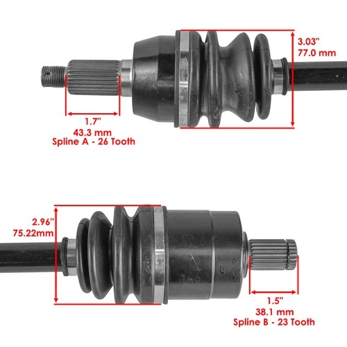 Front & Rear CV Joint Axles For Polaris Ranger 800 6X6 EFI 2010-17 Left & Right - Imagen 7 de 7