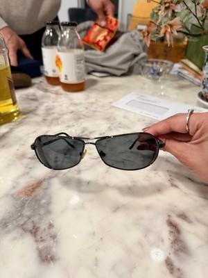 CHROME HEARTS Red Riot Sunglasses White Leather Gold Aviator & Sterling Silver