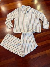 Cozy Earth Striped Woven Women's Pajamas Set Sz Large