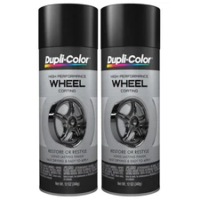 Duplicolor HWP108 (2-Pack) Hi-Performance Wheel Paint, Gloss Black, 12oz Aerosol