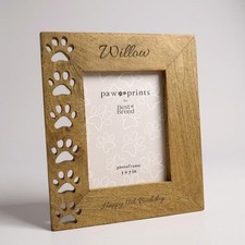 5" x 7"  Pet Dog Small Pet Freestanding Wood Paw Print Picture Frame Keepsake