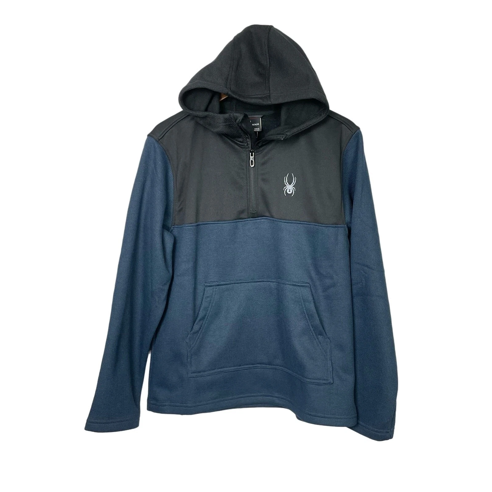 Spyder Ray Medium NWT Navy & Black Quarter Zip Pullover Hoodie Sweatshirt