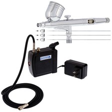 Master 3 Tip G233 PRO AIRBRUSH SET with COMPRESSOR KIT Gravity Dual-Action Hobby