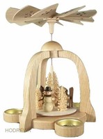 Pyramide Weihnachtsmann Mit Teelicht 22Cm NEU Tischpyramide Erzgebirge Holz