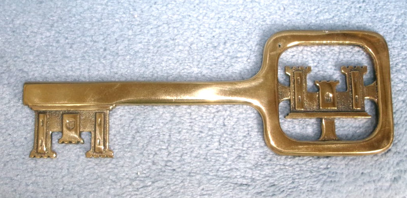 Vintage Key to Your Castle Solid Brass 12 1/8"