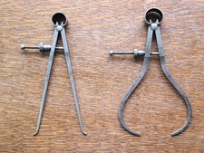  2 Vintage L. S. Starrett Fay Pattern Calipers- 6 1/2" Inside  6" Outside USA