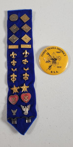 Vintage Boy Scouts of America Pins and BSA Troop Button Lot of 24 (FC-BS)