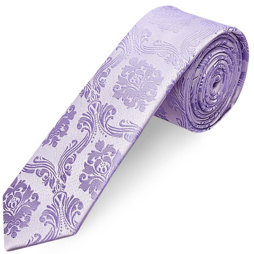 Lilac Paisley Skinny Boys Tie Children's Tie Kids Tie Wedding Tie Prom Tie