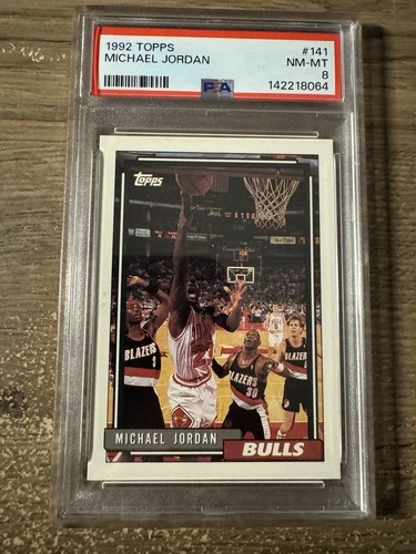 Topps 1992-93 Michael Jordan #141 Chicago Bulls Base Set PSA 8 Basketball Card