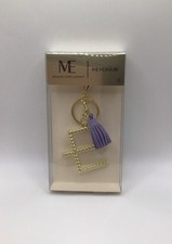 Modern Expressions Initial "E Monogram Keychain with Lavender Tassels