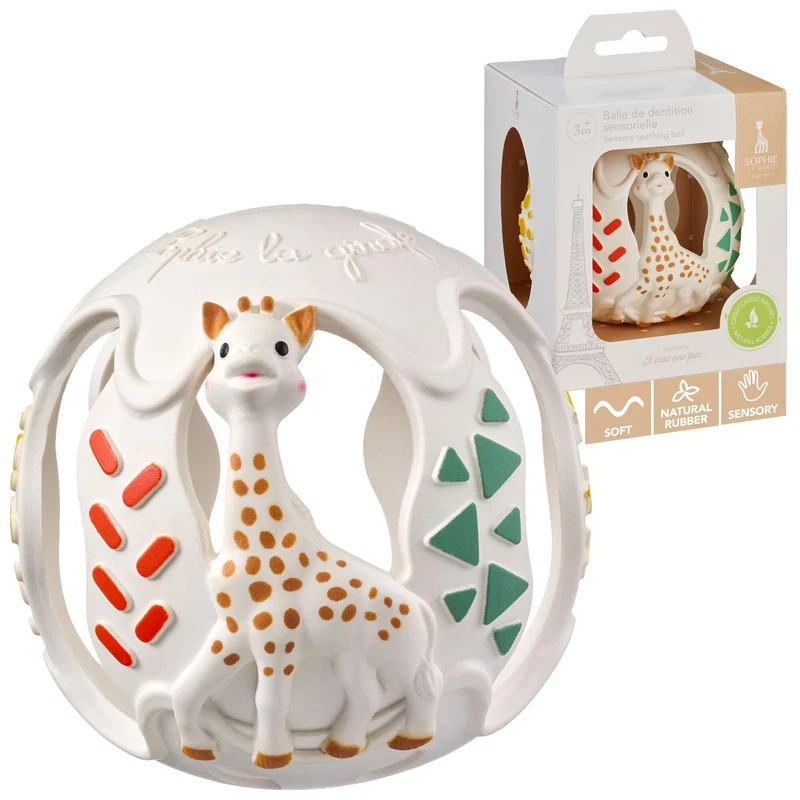 Sophie La Girafe Sensory Teething Ball Natural Rubber Baby Teether Toy Easy To