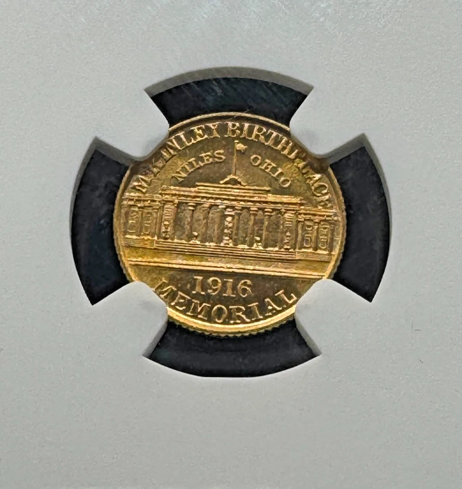 1916 McKINLEY LOUISIANA PURCHASE COMMEMORATIVE GOLD DOLLAR NGC MS67 09XEEA25 - Image 4 of 4