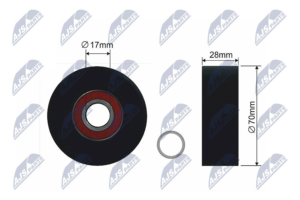 4x ✅Fits NTY RNK-BM-030 PULLEY IDLER V-BELT ⭐UK Seller⭐ - Image 3