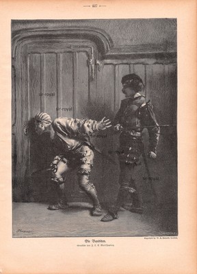 Die Banditen - Jean Louis Ernest Meissonier - 1908 - Histor. Holzstich ~21x30cm