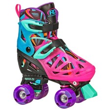 Roller Derby Girl's Adjustable Quad Skates, Glow, Medium 3-6 